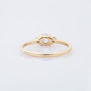 แหวนทองคำแท้ขนาด14K แหวนมินิมอลประดับเพชรพลอยสีฟ้าธรรมชาติสำหรับงานแต่งงานงานเลี้ยงครบรอบ - Product Image 4