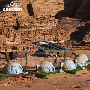 सड़क पर पीवीसी Prefab Glamping गुंबद घर तम्बू होटल लक्जरी बाथरूम सूरज की रोशनी विंडोज के साथ Geodesic गुंबद तम्बू - Product Image 2