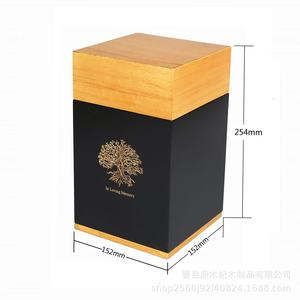 Wooden Square Pet <b>Urn</b> Solid Wood <b>Cat</b> Dog Memorial Cremation Box In Loving Memory Tree Design - Product Image 4