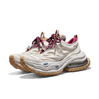 Baskets Chunky de Luxe Designer en Daim avec Semelle à Coussin d'Air, Style Streetwear, Légères et Respirantes pour la Marche en Extérieur
