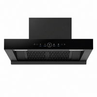 Hotte de cuisine murale noire de 600 mm, design en forme de T, en acier inoxydable, fournisseur de hottes de cuisine, cuisines à gaz en gros