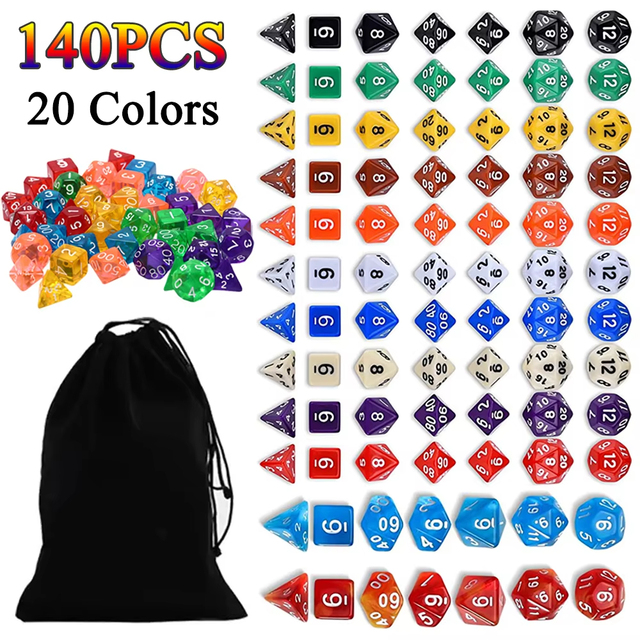 Customized Logo 7pcs Personalized Unique Colored Dice D6 Polyhedral Colorful Bulk Table Games Acrylic Dice With Custom Packing