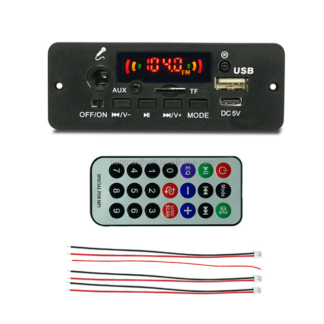 2*5W Amplifier Board with Microphone Connection Function MP3 Decoder Board Bluetooth Module Car MP3 Decoder
