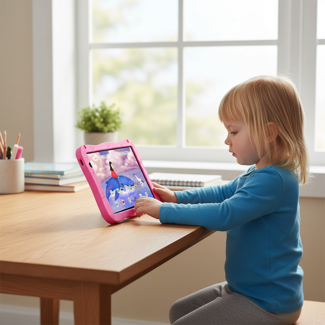 Silicon Case Protection Boxchip D11 Widevine L1 Child 10.1 Inch Android 15 Wifi Educational Children Tablet for Kids