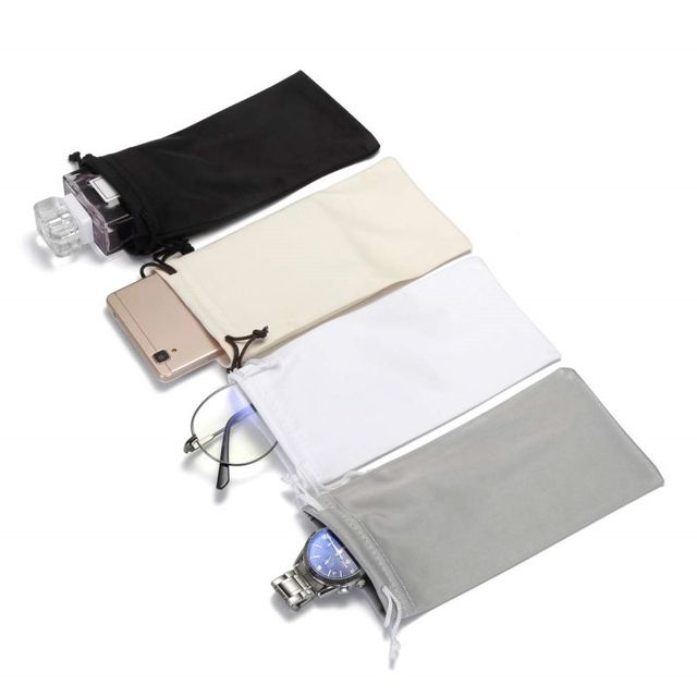 Multi Colors Drawstring Soft Fabric Eyeglasses Case Pouches Microfiber Gadgets Screen Cleaning Bags