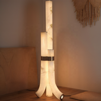 Lampadaire en albâtre moderne nordique laiton luxueux trois cylindres en marbre pour hôtel cuisine salon