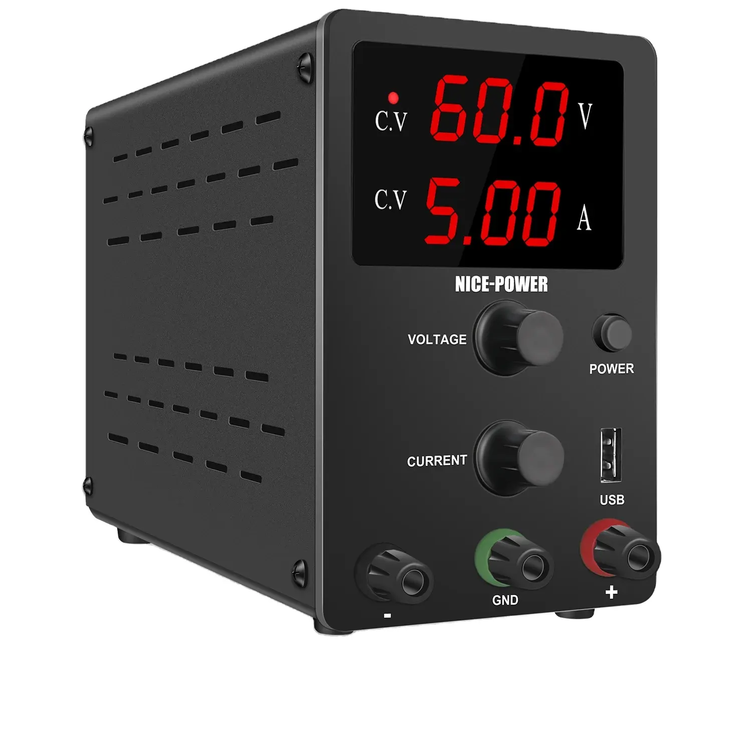 อุปกรณ์จ่ายไฟ DC แบบปรับได้5A 30V 5A 60V ตัวควบคุมแรงดันไฟ LED สำหรับการสอนในห้องปฏิบัติการการบำรุงรักษาแบบดิจิทัล