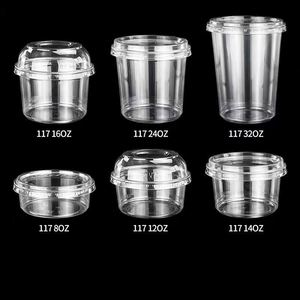 Gobelets en plastique PET de qualité alimentaire 8oz 12oz 14oz 16oz 24oz 32oz pour desserts, salades, fruits et collations avec logo personnalisé - Product Image 6