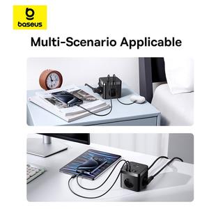 Para <span class=keywords><strong>baseus</strong></span> PowerCombo Cube Power Strip 3AC + 2U + 2C 30W Multi-Puerto Placa de enchufe de carga rápida enchufe de escritorio - Product Image 2