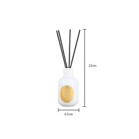 Ensemble de diffuseur de roseau de parfum de maison de luxe de 180ml avec parfums personnalisables et logo étiquette en métal de bâtonnets de rotin de bouteille en verre mat blanc