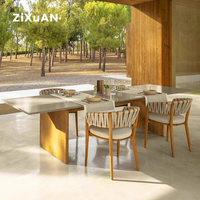 Ensemble table et chaises d'extérieur pour hôtel et villa, mobilier de luxe pour jardin, balcon, bistrot, restaurant, chaises rustiques pour plage et piscine