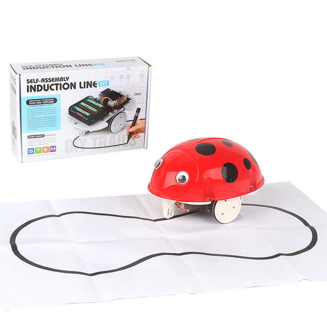 Wholesale Self-assembly Beetle Robot Set Smart Inductive Science Kit Follows Black Line Robotic Toys for Kids
