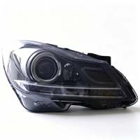 Pour Mercedes Benz Classe C W204 C180 C200 2012-2014, ensemble de phares à LED DRL avec projecteur, mise à niveau, boîtier noir, Plug and Play
