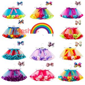 Jupes de fête pour enfants de haute qualité MS, robes de princesse en tulle pour événements d'anniversaire, robes tutu arc-en-ciel bouffantes pour filles - Product Image 1