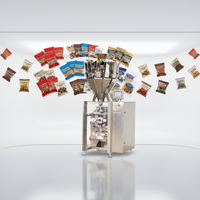 Machine d'emballage verticale automatique VFFS avec peseuse multi-têtes pour bonbons gélifiés et chocolat, certifiée CE, OEM
