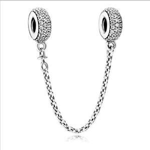 Chaîne de sécurité antidérapante HaYa en argent sterling 925 de haute qualité, style classique, perles métalliques DIY toutes saisons, à suspendre sur une cordelette argentée - Product Image 4