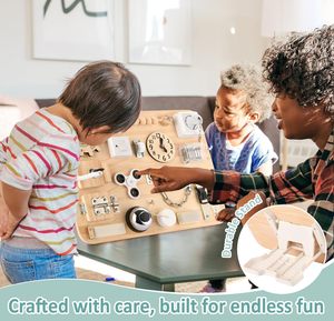 Grande planche d'activités <span class=keywords><strong>Montessori</strong></span> en bois - Jouets sensoriels pour tout-petits, garçons et filles - Product Image 4