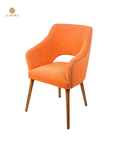 Sillón Tapizado Jecelyn, Silla de Comedor Moderna de Tela con Patas de Madera Maciza para Restaurante, Cafetería, Hotel - Product Image 1