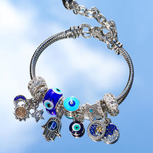<span class=keywords><strong>Pulsera</strong></span> de Aleación con Diamantes Azules en Forma de Estrella, Estilo Ojo de Diablo, Joyería Exquisita, Moderna y Personalizada, Regalo al por Mayor - Product Image 2