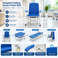 Fauteuil-lit d'accompagnement pliant pour hôpital, convertible, inclinable, pour patient, idéal pour la chambre de convalescence ou la salle d'hôpital