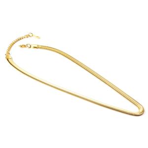 Collares y Pulseras de Moda al por Mayor para Hombre y Mujer, Estilo Hip Hop, Chapados en Oro, de Acero Inoxidable, Collar Plano con Cadena de Serpiente - Product Image 4