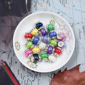 Nouvelle annonce grand trou strass perle décorative coloré acrylique entretoise perles pour la fabrication de bijoux charme bricolage accessoires - Product Image 3