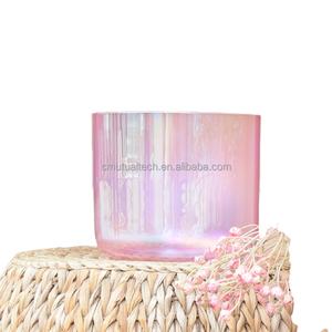 Cuenco Cantador de Cuarzo Rosa para Terapia de Sonido, 432Hz, Cuenco de Cuarzo Transparente, Instrumento de Sanación por Sonido, Alta Calidad, Venta al por Mayor de Fábrica - Product Image 6