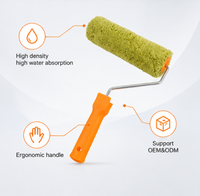 Rouleau à peinture ergonomique, économique, robuste, de 9 pouces, de remplacement, OEM, pour une finition lisse, avec une poignée en plastique confortable et antidérapante