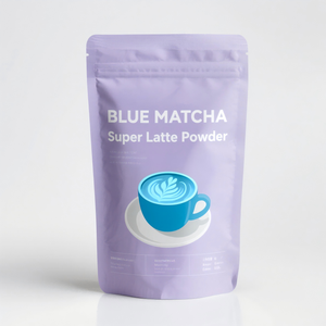 Extracto de hierbas aromatizadas en polvo de Matcha azul de grado alimenticio OEM en embalaje de tambor Polvo de Matcha azul - Product Image 1