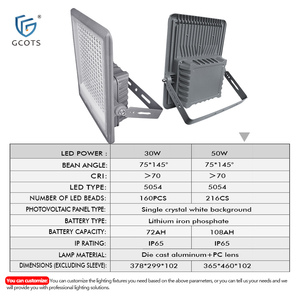Outdoor IP65 Waterproof, <b>Light</b>-sensor Controlled, Aluminum LED Solar <b>Flood</b> <b>Light</b> for Courtyards, Stadiums, Construction Sites - Product Image 3