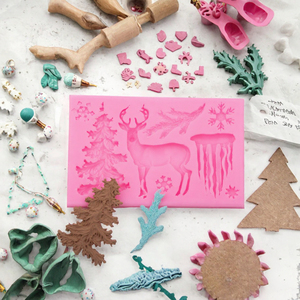Molde de Silicona para Fondant Navideño en Oferta, Diseño de Reno, Árbol y Copo de Nieve, Antiadherente, Herramienta para Decorar Pasteles - Product Image 3