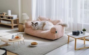 komfortables haustier-sofa aus pfauenwolle weiches perlenbaumwoll-sofa rutschfestes haustiersofa - Product Image 5