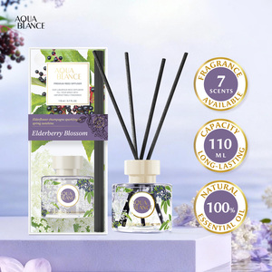 Luxury 110ml Reed <b>Diffuser</b> Eco-Friendly 6 Vines Long-Lasting Aromatic Elderberry Blossom Collection <b>Essential</b> <b>Oil</b> Bottle - Product Image 1