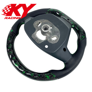 Custom Sporty Style Green Forged Carbon Fiber Steering Wheel With LED Rpm Display for Ford Fiesta MK7 MK4 MK3 ST180 MK7.5 - Product Image 3