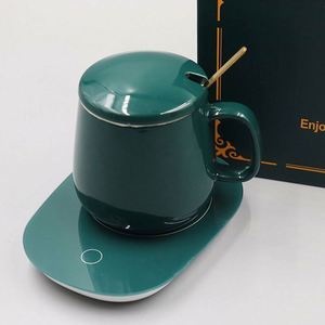 2024 Electric Smart Handmade Fashionable Ceramic Mug Warmer 55 Thermostat USB Heated Personalized Gift Box Set - Product Image 4