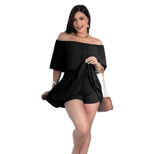 ZHEZHE Verano 2026, Conjunto Casual, Vestido <span class=keywords><strong>de</strong></span> Color Sólido, <span class=keywords><strong>Mono</strong></span> con Hombros Descubiertos y Diseño Anti-Exposición, Falda Corta Informal - Product Image 2