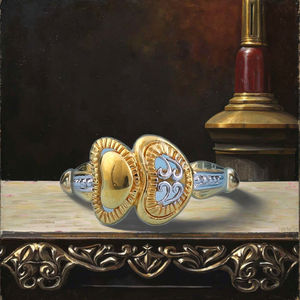 แหวนทรงเรขาคณิตสีทองแข็ง22K สไตล์ทางศาสนาสำหรับงานแต่งงานงานหมั้นวันครบรอบวันแต่งงานของขวัญ - Product Image 1