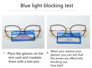 <span class=keywords><strong>Marco</strong></span> óptico de gafas bloquean la luz azul gato Ojo de Metal marcos río óptico anteojos ópticos 2021 - Product Image 5