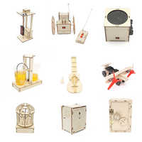 Kit Scientifique Éducatif STEM, Voiture en Bois Miniature Découpée au Laser 3D, Jouet d'Apprentissage DIY