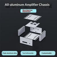 Boîtier d'amplificateur HIFI tout en aluminium BRZHIFI FM711MK2, châssis métallique durable pour amplificateurs audio, parfait pour une utilisation en studio