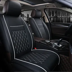 Funda de cuero Pu para asiento de coche, Protector de silla de asiento frontal impermeable de lujo, personalizado 3D, Universal