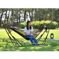 Hamac Portable en maille avec support en acier, lit-balançoire, chaise, haute qualité