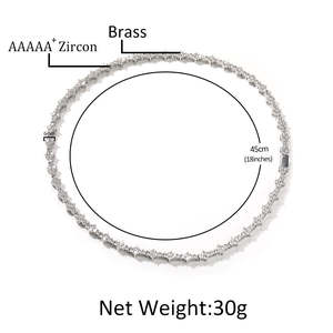 UWIN-Collar de cadena de tenis ostentoso de <span class=keywords><strong>3mm</strong></span>, cadena cruzada de tenis, 5A CZ - Product Image 3