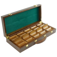 Boîtier de poker en bois, de 500 carats, avec 5 plateaux pour puces 39/40mm, haute qualité, premium