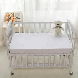 Factory Sales Terry Cloth With Tpu Filling Elastic Waterproof Baby Fitted Crib Sheet