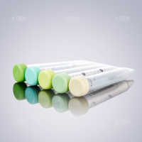 Tube à centrifuger stérile jetable en plastique de 15 ml, série Citron, pour laboratoire, emballé sous sachet scellé, vente en gros