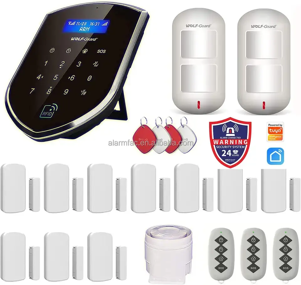 GSM SMS Wireless Wired Home Security Fire Alarm System supports 4G WIFI network