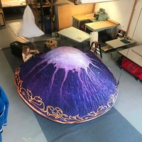 Décoration de scène personnalisée, décoration gonflable, énorme champignon gonflable violet pour la décoration artistique
