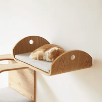 Hamac mural moderne en bois massif pour chat, lit suspendu pour chat, fournitures pour animaux de compagnie, lit mural élégant pour chat, style hamac