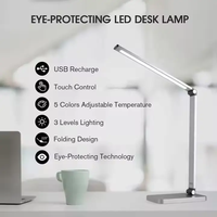 Support de chargeur sans fil moderne, lampe de bureau LED, fonctionne sur batterie, commande tactile intelligente DC, flexible, simple, en aluminium, écologique